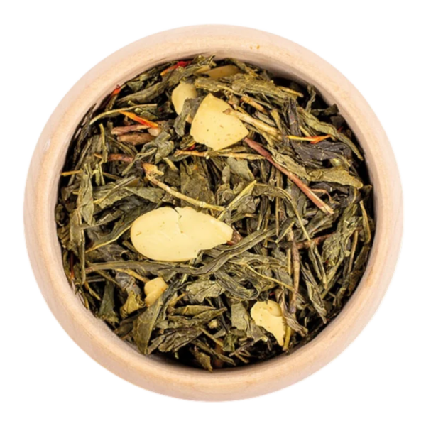 SenchaAmandelHoning_thee_DePelikaan Sencha Amandel-Honing