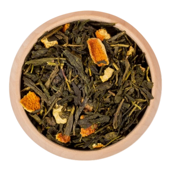SenchaSinaasappel_thee_DePelikaan Sencha Sinaasappel